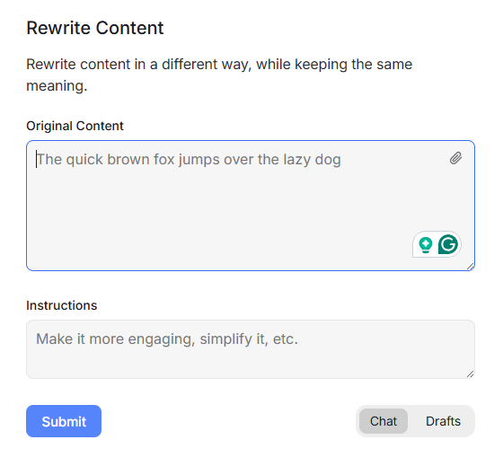 Write and rewrite of the hypewrite Ai tool