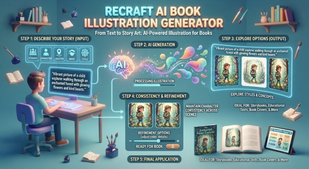 Recraft AI Book Illustration Generator .