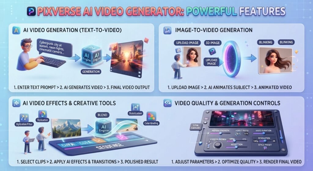 PixVerse AI Video Generator Features