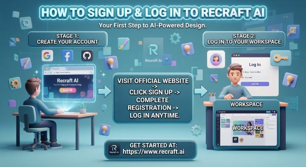 How to Sign Up and Log In to Recraft AI.