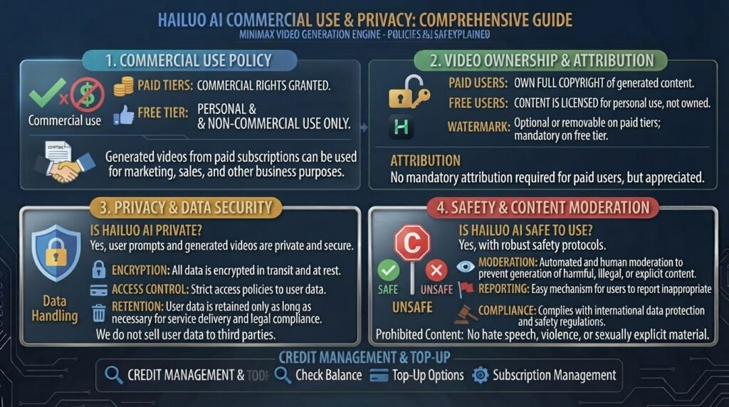 Hailuo AI Commercial Use & Privacy