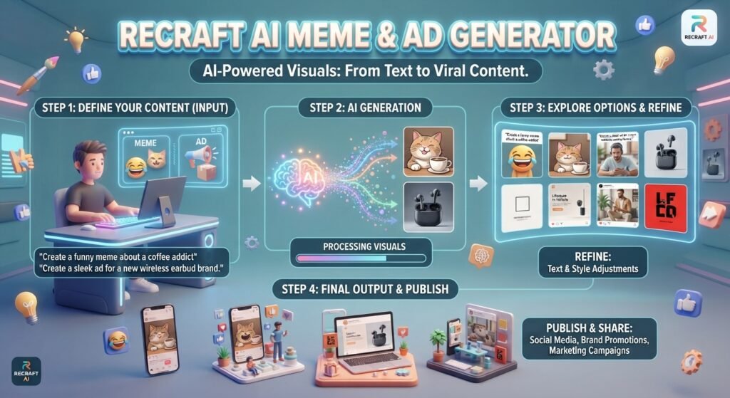 Recraft AI Meme & Ad Generator.