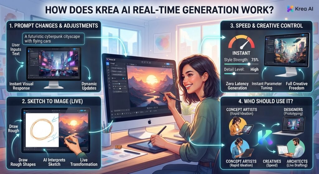 How Does Krea AI Real-Time Generation Work?